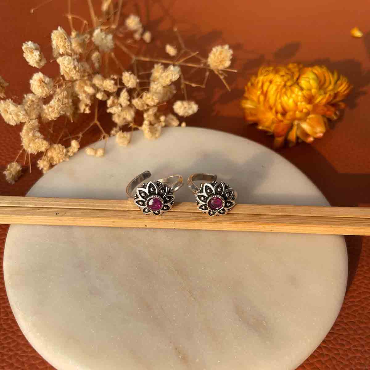 floral silver toering floral silver toering