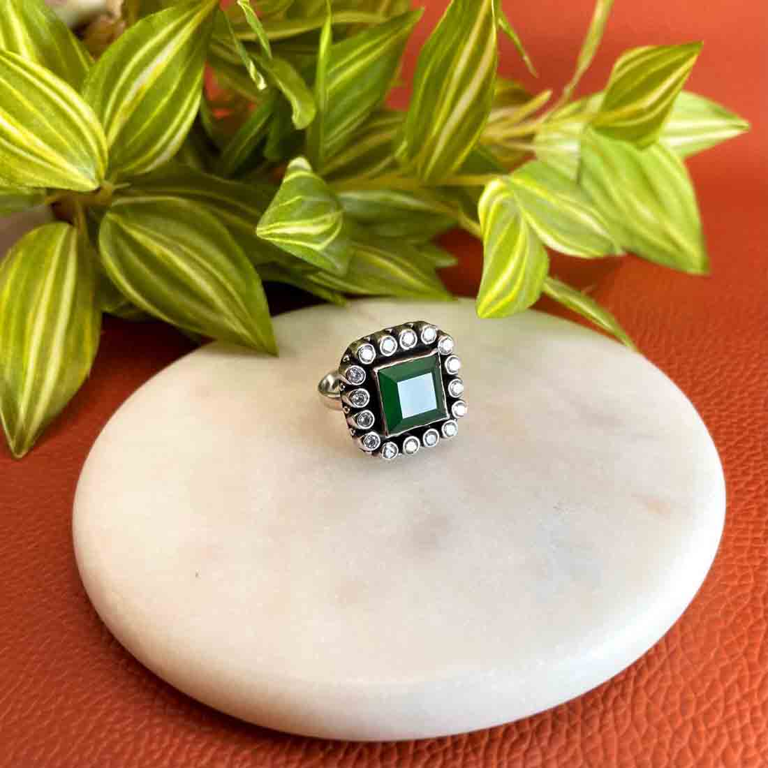 Silver green AD ring Silver green AD ring